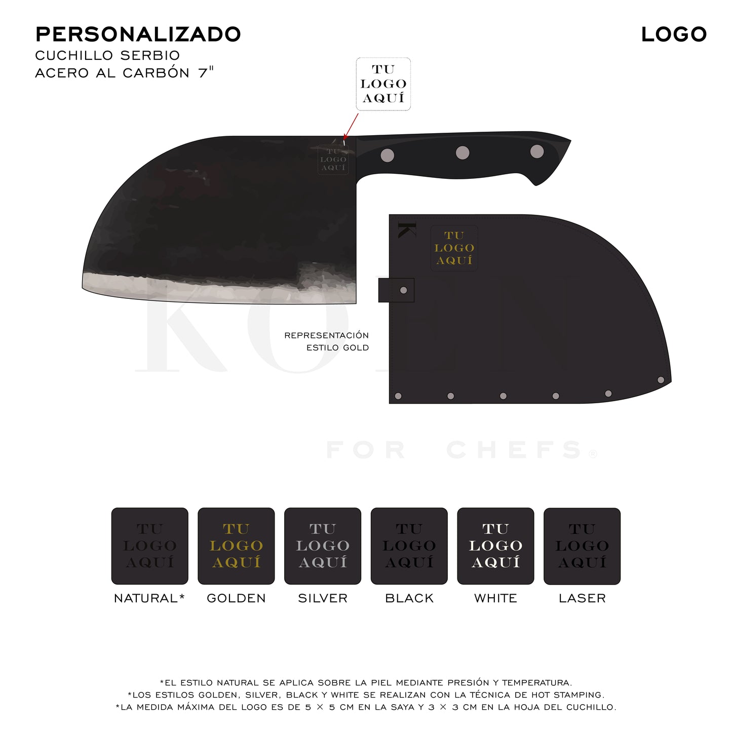 Cuchillo Serbio KOEN for Chefs Acero al Carbón 7"