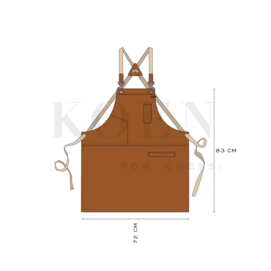 Mandil Austin Crossback KOEN for Chefs Piel Comfort Color Miel