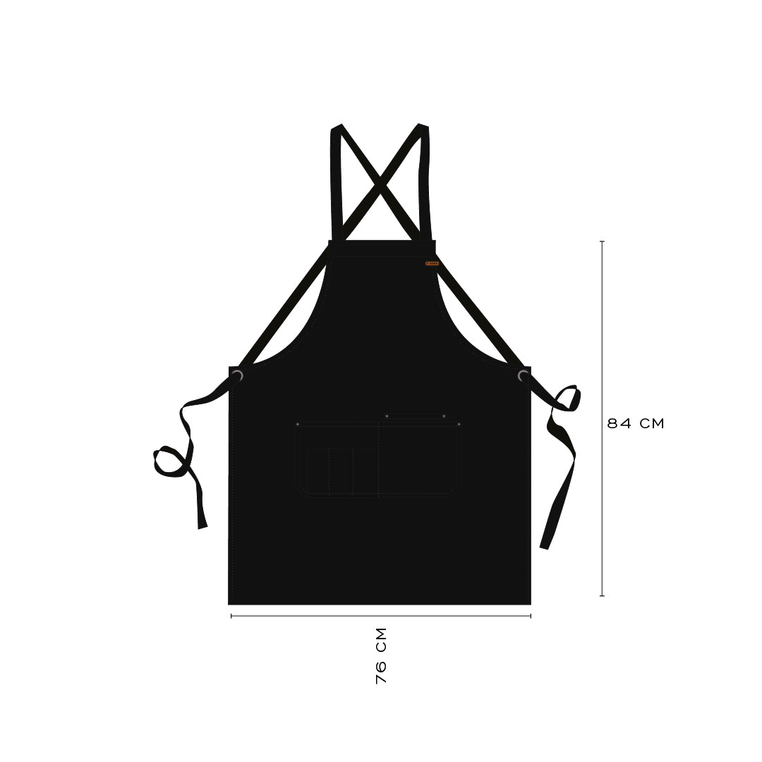 Mandil Berlin Crossback KOEN for Chefs Lona Encerada Color Negro