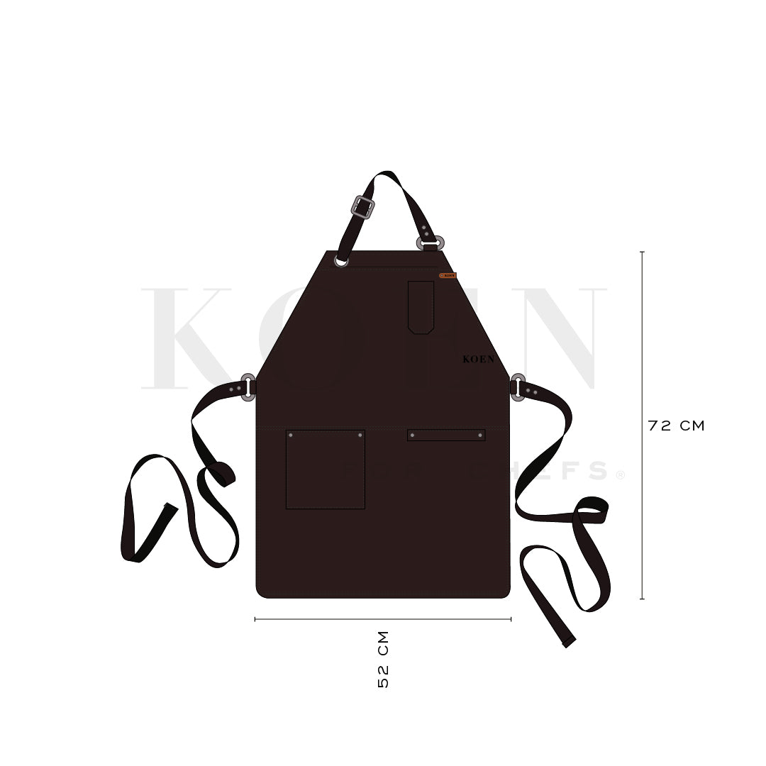 Mandil Bistro Clásico KOEN for Chefs Piel Comfort Color Chocolate