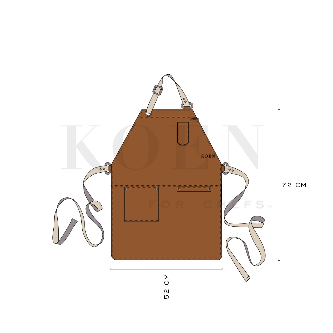 Mandil London Crossback KOEN for Chefs Piel Comfort Color Miel