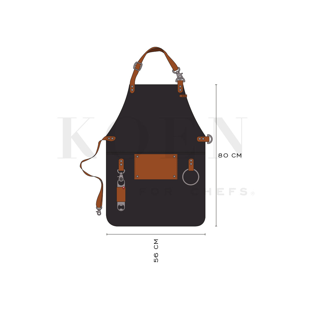 Mandil Parrillero Clásico KOEN for Chefs Piel Bold Color Chocolate + Miel