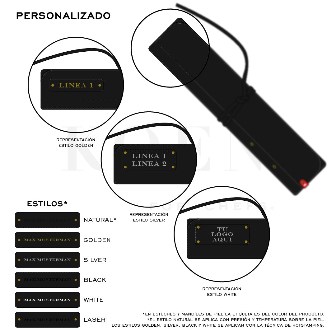 Estuche Mini KOEN for Chefs Piel Bold Color Negro