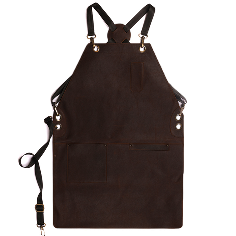 Mandil London Crossback KOEN for Chefs Piel Comfort Color Chocolate