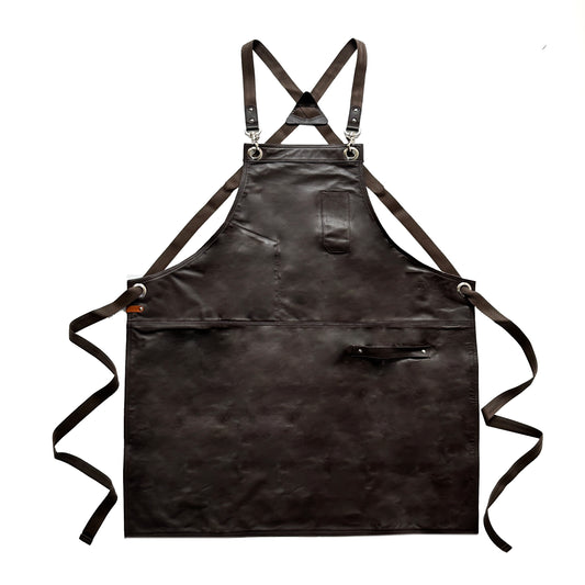 Mandil Austin Crossback KOEN for Chefs Piel Comfort Color Chocolate