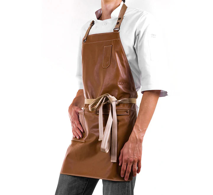 Mandil Bistro Clásico KOEN for Chefs Piel Comfort Color Miel