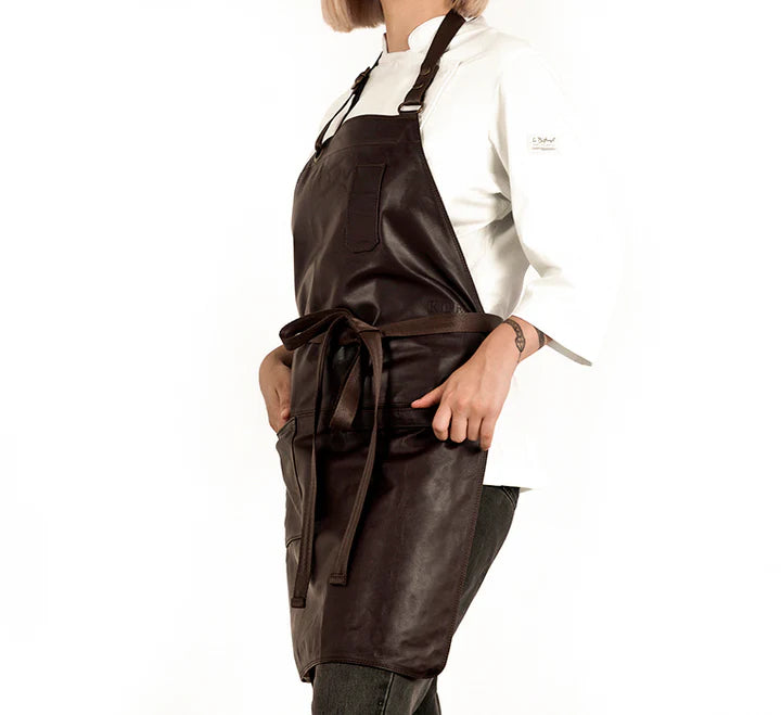 Mandil Bistro Clásico KOEN for Chefs Piel Comfort Color Chocolate