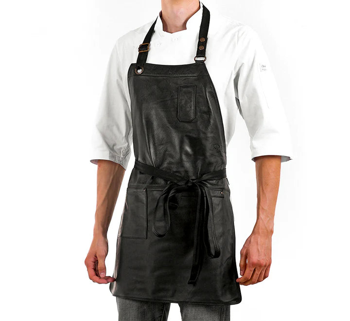 Mandil Bistro Clásico KOEN for Chefs Piel Comfort Color Negro