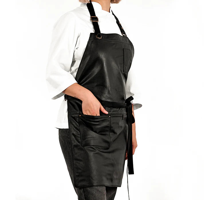 Mandil Bistro Clásico KOEN for Chefs Piel Comfort Color Negro