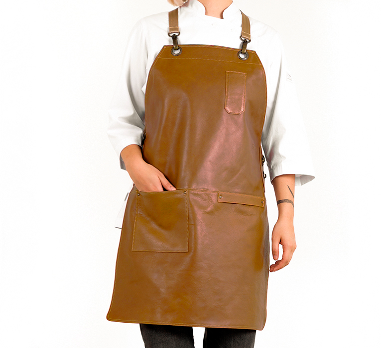 Mandil London Crossback KOEN for Chefs Piel Comfort Color Miel