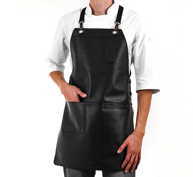 Mandil London Crossback KOEN for Chefs Piel Comfort Color Negro