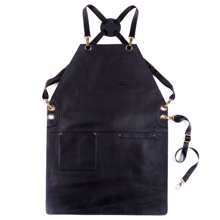 Mandil London Crossback KOEN for Chefs Piel Comfort Color Negro