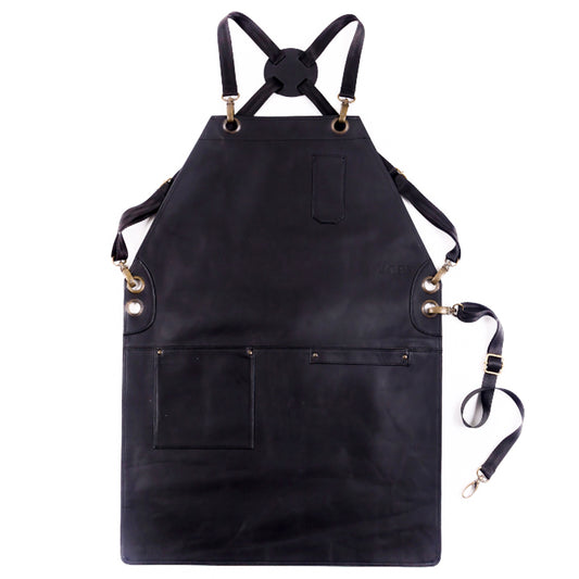 Mandil London Crossback KOEN for Chefs Piel Comfort Color Negro