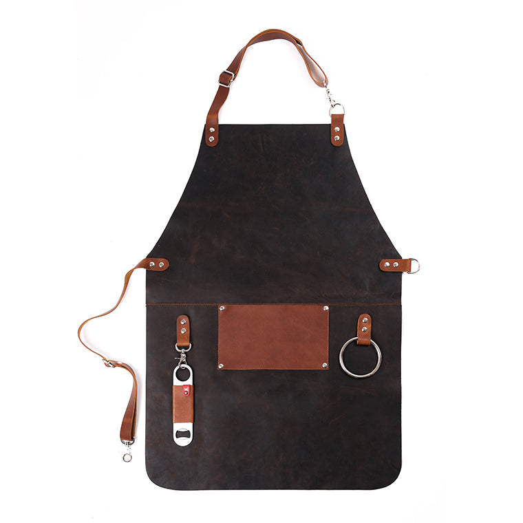 Mandil Parrillero Clásico KOEN for Chefs Piel Bold Color Chocolate + Miel