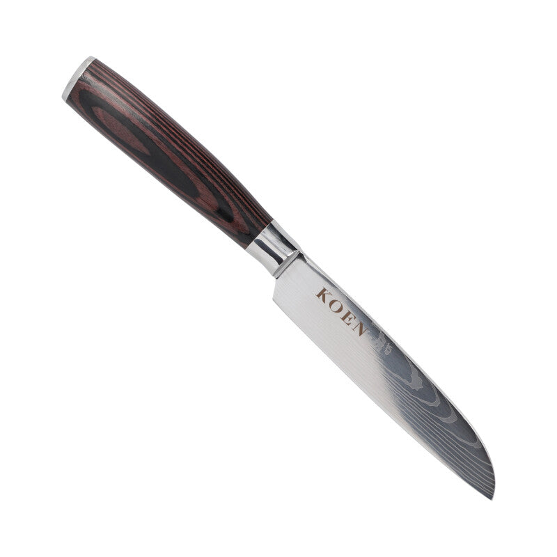 Cuchillo Santoku KOEN for Chefs Acero Inox. Grabado 4.5"
