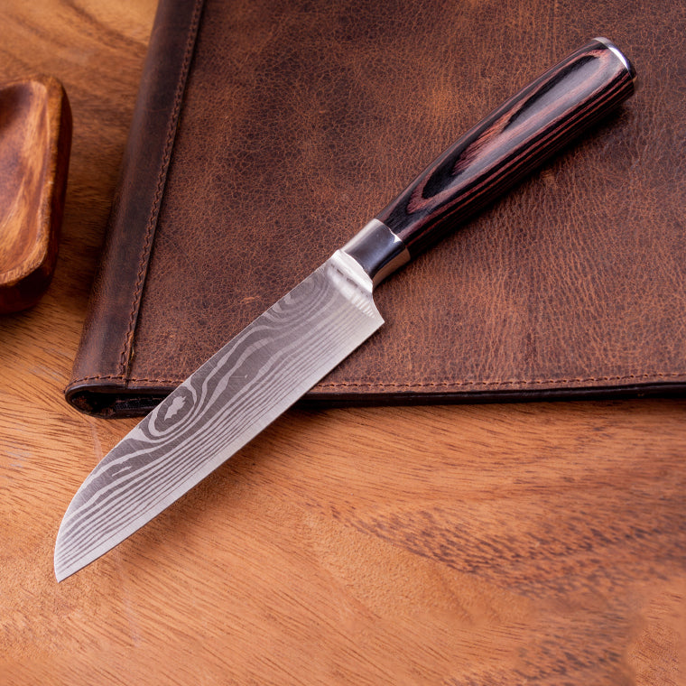 Cuchillo Santoku KOEN for Chefs Acero Inox. Grabado 4.5"