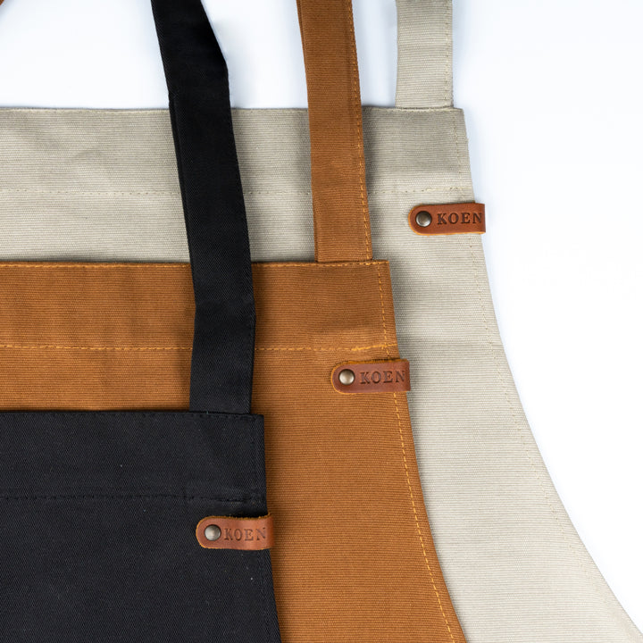 Mandil Berlin Crossback KOEN for Chefs Lona de Algodón Color Arena