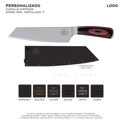 Cuchillo Kiritsuke KOEN for Chefs Acero Inox. Martillado 7"