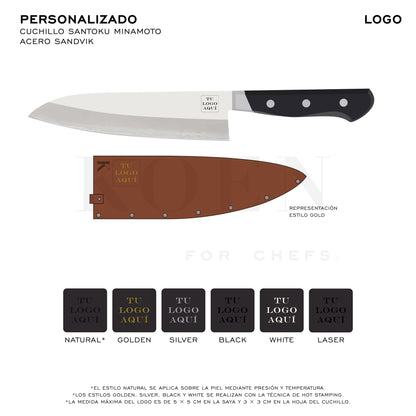 Cuchillo Santoku Minamoto Acero Sandvik