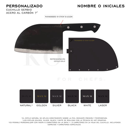 Cuchillo Serbio KOEN for Chefs Acero al Carbón 7"