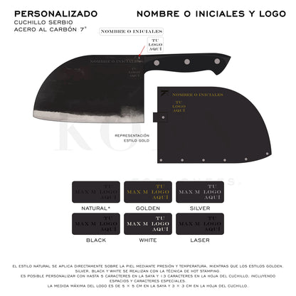Cuchillo Serbio KOEN for Chefs Acero al Carbón 7"