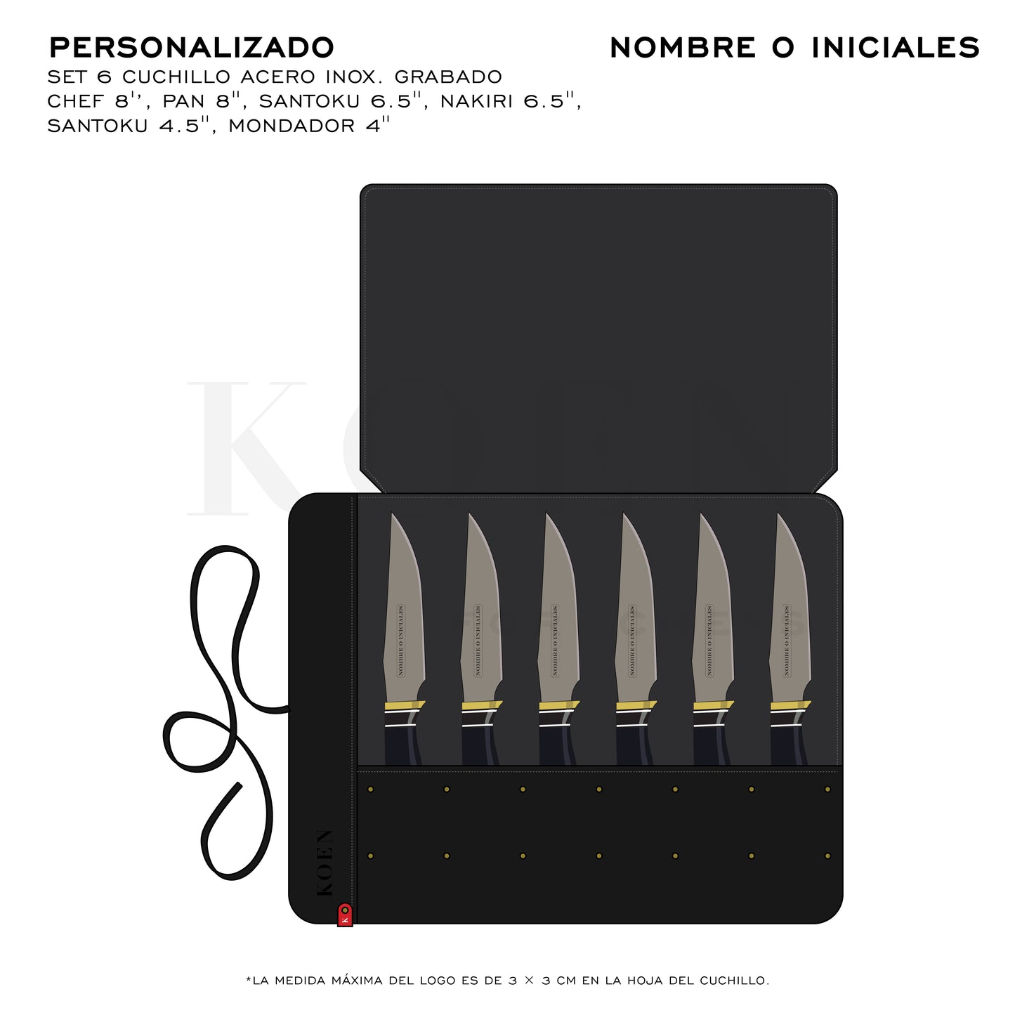 Estuche XS Artisan KOEN for Chefs Color Negro