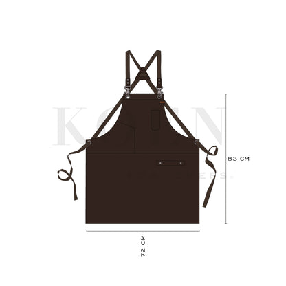 Mandil Austin Crossback KOEN for Chefs Piel Comfort Color Chocolate