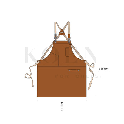 Mandil Austin Crossback KOEN for Chefs Piel Comfort Color Miel