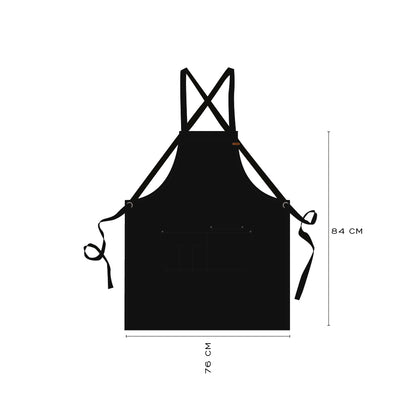 Mandil Berlin Crossback KOEN for Chefs Lona Encerada Color Negro