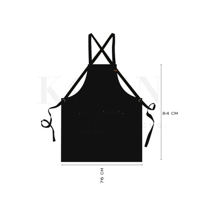 Mandil Berlin Crossback KOEN for Chefs Lona de Algodón Color Negro