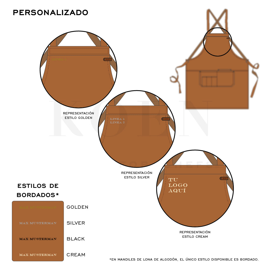 Mandil Berlin Crossback KOEN for Chefs Lona de Algodón Color Sunset