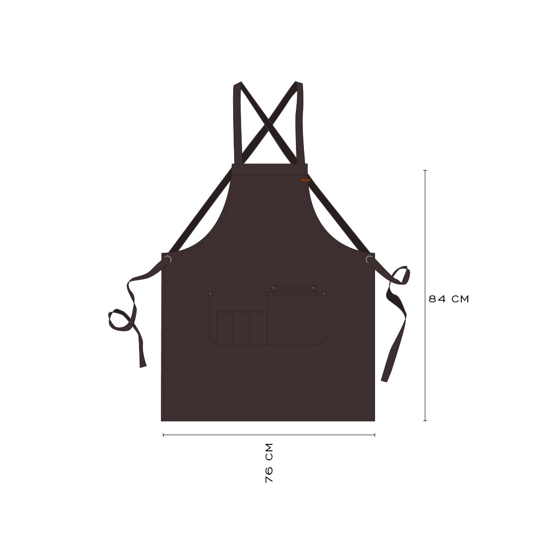 Mandil Berlin Crossback KOEN for Chefs Lona Encerada Color Chocolate