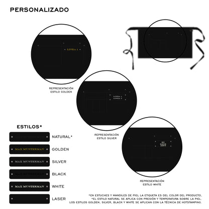 Mandil Berlin Short KOEN for Chefs Lona Encerada Color Negro
