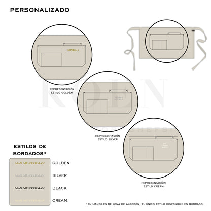 Mandil Berlin Short KOEN for Chefs Lona de Algodón Color Arena