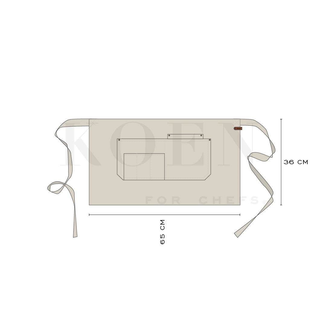 Mandil Berlin Short KOEN for Chefs Lona de Algodón Color Arena