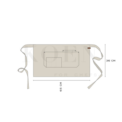 Mandil Berlin Short KOEN for Chefs Lona de Algodón Color Arena