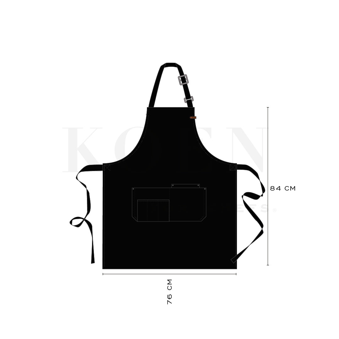 Mandil Berlin Clásico KOEN for Chefs Lona de Algodón Color Negro