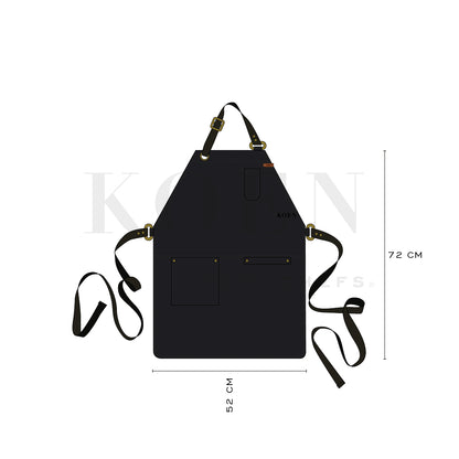 Mandil Bistro Clásico KOEN for Chefs Piel Comfort Color Negro