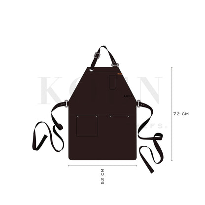 Mandil Bistro Clásico KOEN for Chefs Piel Comfort Color Chocolate