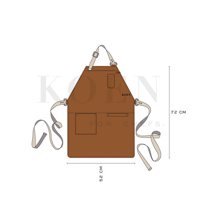Mandil Bistro Clásico KOEN for Chefs Piel Comfort Color Miel