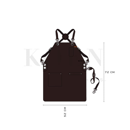 Mandil London Crossback KOEN for Chefs Piel Comfort Color Chocolate