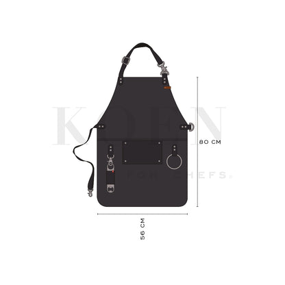 Mandil Parrillero Clásico KOEN for Chefs Piel Bold Color Negro