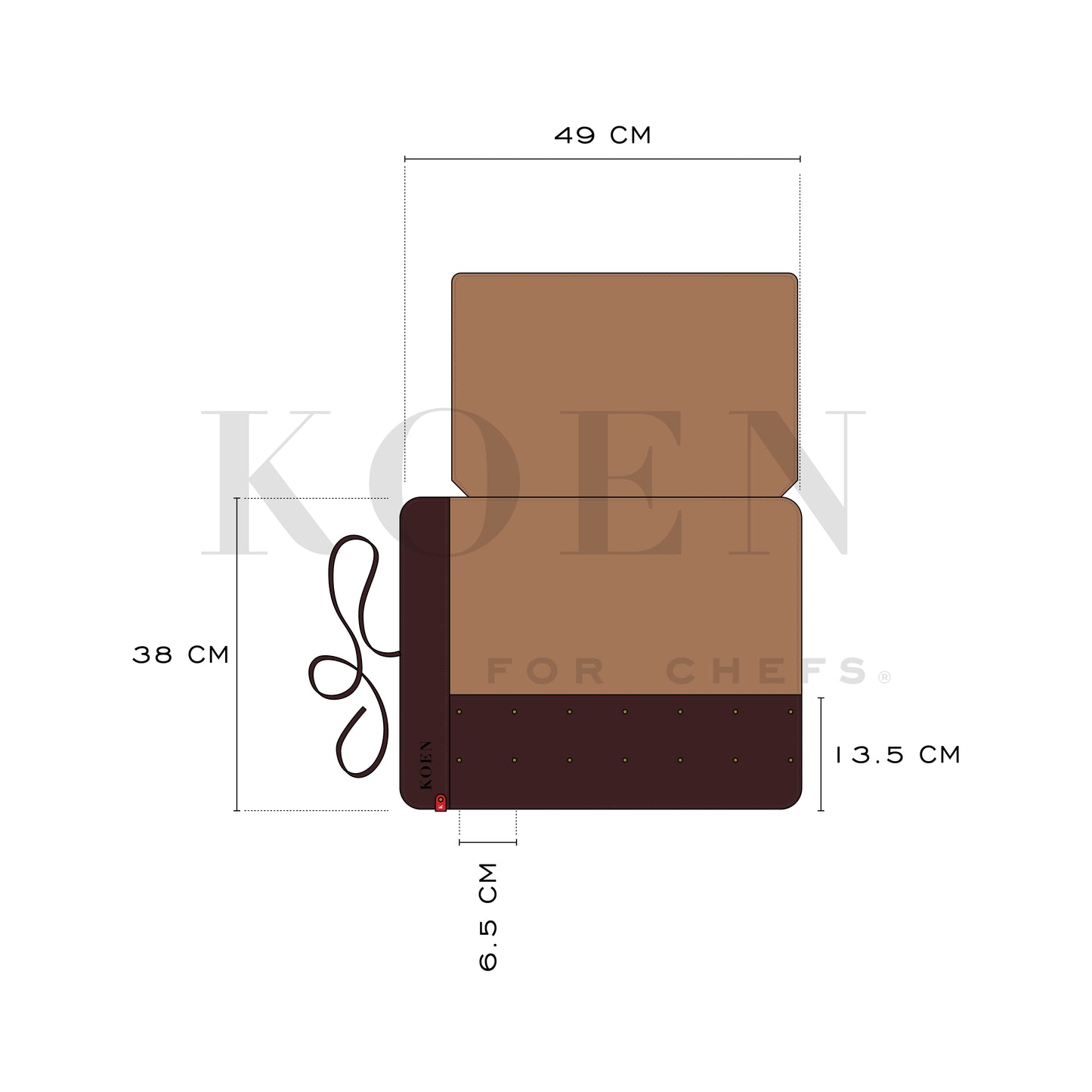 Estuche Mini KOEN for Chefs Piel Bold Color Chocolate