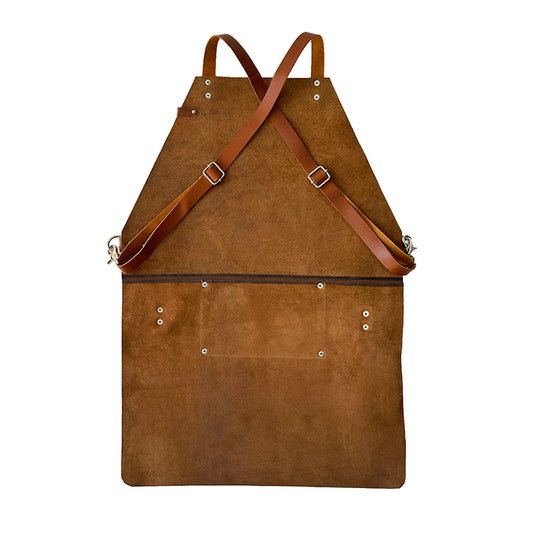 Mandil Parrillero Crossback KOEN for Chefs Piel Bold Color Chocolate + Miel