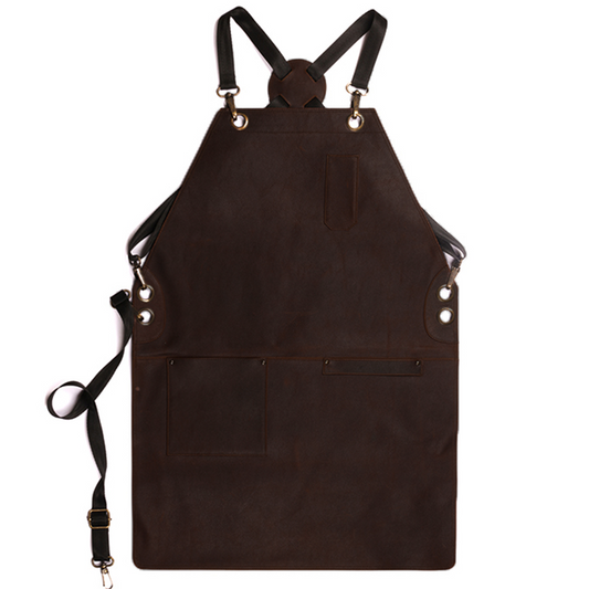 Mandil London Crossback KOEN for Chefs Piel Comfort Color Chocolate