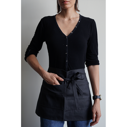 Mandil Berlin Short KOEN for Chefs Lona Encerada Color Negro