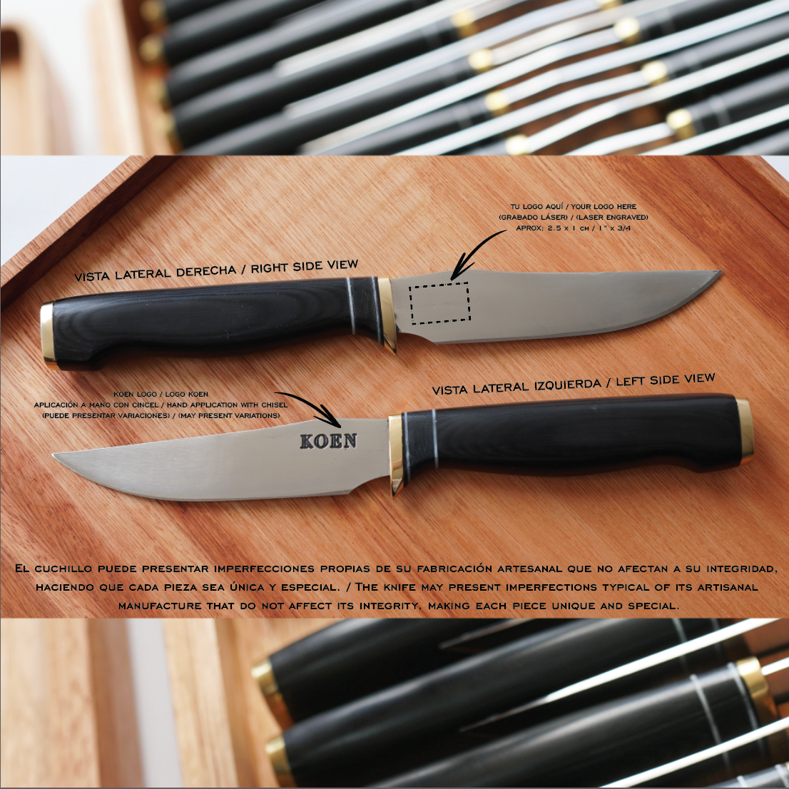 Set 50 Pz. Cuchillo de Mesa Prime KOEN for Chefs Color Negro