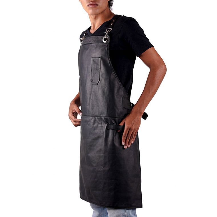 Mandil Austin Crossback KOEN for Chefs Piel Comfort Color Negro