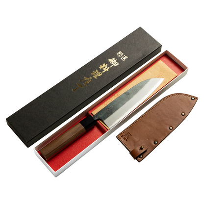 Cuchillo Japonés Wa-Gyuto Muneishi Acero Negro al Carbón Aogami#2 8.5"