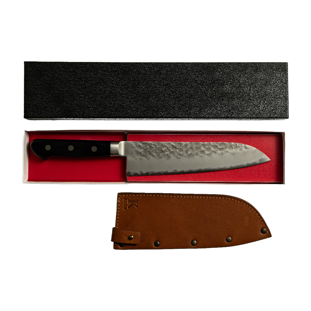 Cuchillo Japonés Santoku Zenpou Acero Aogami Super 7"